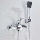 DecorBites™ Black Wall Mount Bathtub Shower Faucet with Waterfall Spout