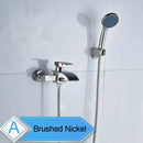 DecorBites™ Black Wall Mount Bathtub Shower Faucet with Waterfall Spout
