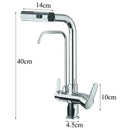Modern chrome waterfall kitchen faucet with pull out spray
