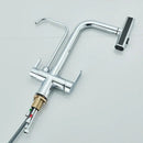 Modern chrome waterfall kitchen faucet with pull out spray
