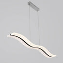 Modern chrome wave led island lighting fixture kitchen pendant light