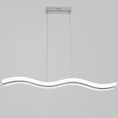 Modern chrome wave led island lighting fixture kitchen pendant light