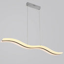 Modern chrome wave led island lighting fixture kitchen pendant light