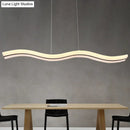 Modern chrome wave led island lighting fixture kitchen pendant light