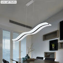 Modern chrome wave led island lighting fixture kitchen pendant light