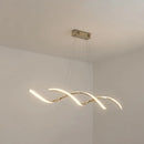 Modern chrome wave led island lighting – kitchen pendant light