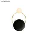 Modern circle wall sconce black & gold corridor light – bedroom