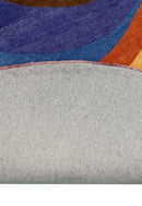 Modern Circles Style Colorful Hand Tufted 5x7 Wool Rug