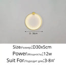 Modern circular black led wall lights for living room decor