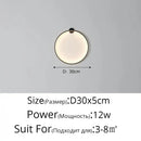 Modern circular black led wall lights for living room decor