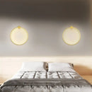 Modern circular black led wall lights for living room decor