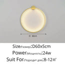 Modern circular black led wall lights for living room decor