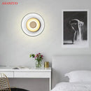 Modern circular glass bowl led wall sconce for bedroom decor