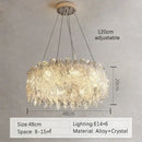 Modern circular glass petal led chandelier for dining room