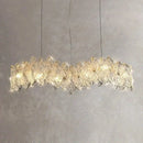 Modern circular glass petal led chandelier for dining room