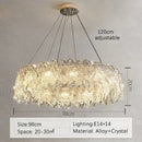 Modern circular glass petal led chandelier for dining room