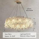 Modern circular glass petal led chandelier for dining room