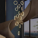Modern circular gold led pendant lights for dining room
