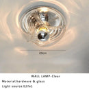 Modern circular swirling designer glass wall lamp for bedroom