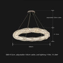 Modern circular textured crystal chandelier living room pendant light