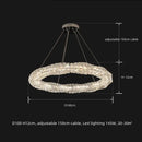 Modern circular textured crystal chandelier living room pendant light