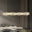 Modern circular textured crystal chandelier living room pendant light