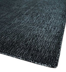 Modern Classic 8x10 Solid Plain Black and Silver Blended Hand Loomed Modern Scandinavian Art Silk Area Rug