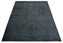 Modern Classic 8x10 Solid Plain Black and Silver Blended Hand Loomed Modern Scandinavian Art Silk Area Rug