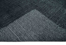 Modern Classic 8x10 Solid Plain Black and Silver Blended Hand Loomed Modern Scandinavian Art Silk Area Rug