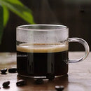 Modern clear 2pc 120ml glass handle coffee cup set for dining room