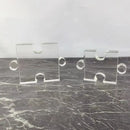 Modern clear acrylic crystal geometric puzzle bookends living room