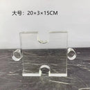 Modern clear acrylic crystal geometric puzzle bookends living room