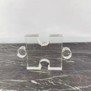 Modern clear acrylic crystal geometric puzzle bookends living room