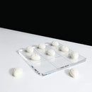 Modern clear acrylic tic tac toe board with resin pebble chess pieces living room decor