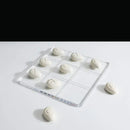 Modern clear acrylic tic tac toe board with resin pebble chess pieces living room decor
