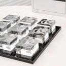 Modern clear acrylic tic tac toe set living room geometric crystal chess