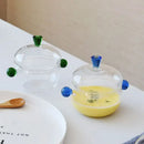 Modern clear and green glass bowl set kitchen simmer pot