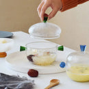 Modern clear and green glass bowl set kitchen simmer pot