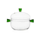 Modern clear and green glass bowl set kitchen simmer pot