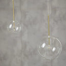 Modern clear bubble glass ball pendant light kitchen black metal fixtures
