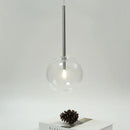 Modern clear bubble glass ball pendant light kitchen black metal fixtures