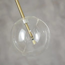 Modern clear bubble glass ball pendant light kitchen black metal fixtures