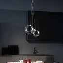 Modern clear bubble glass pendant lights for kitchen island