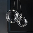 Modern clear bubble glass pendant lights for kitchen island