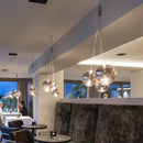 Modern clear bubble glass pendant lights for kitchen island