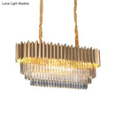 DecorBites™ Modern Clear Crystal Prisms Pendant Lamp - Oval Shape, 8 Heads, Gold Finish - for Dining Room and Kitchen Island Lighting
