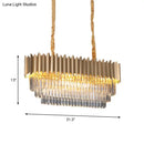 Modern clear crystal gold finish pendant lamp dining room chandelier