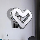 Modern clear crystal heart wall lamp bedroom warm & white light