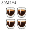 Modern clear double wall borosilicate glass espresso cups kitchen set