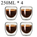 Modern clear double wall borosilicate glass espresso cups kitchen set
